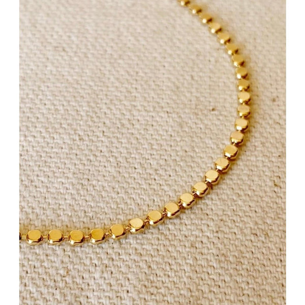 18k Gold Filled Flat Ball Bracelet