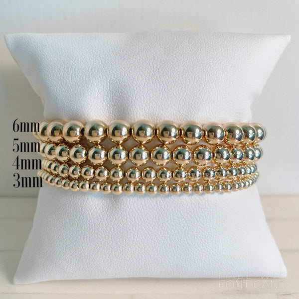 14K Gold Filled 6mm Beaded Bracelet