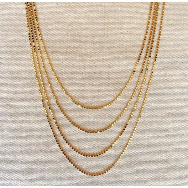 18k Gold Filled Flat Ball Necklace with 18K Gold Serpent Charm
