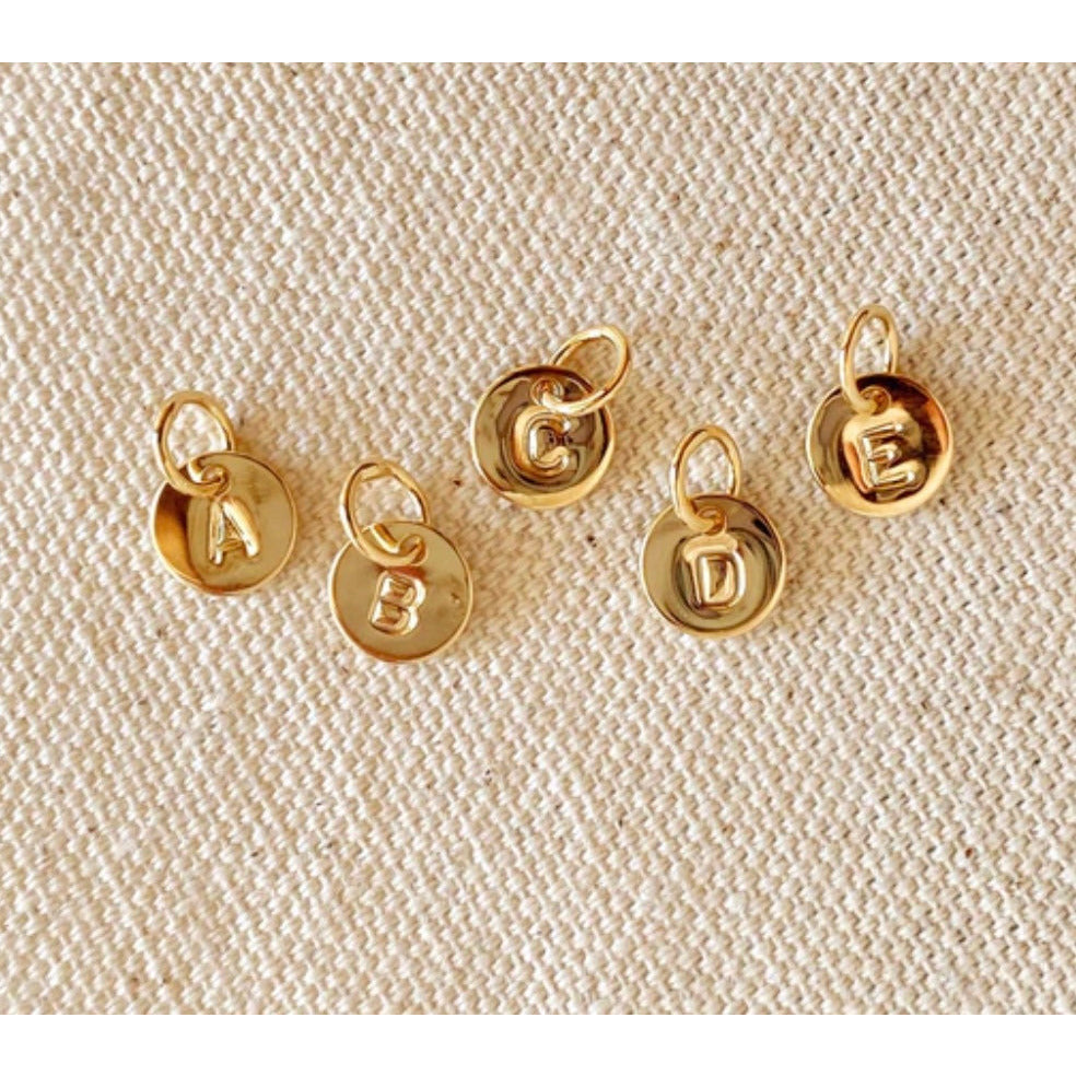 18k Gold Filled Stamped Tiny Initial Letter Charm