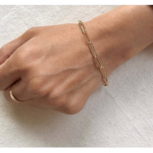 18k Gold Filled Classic Paperclip Bracelet